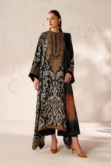BAROQUE-3PC VISCOSE PRINTED EMB SHIRT WITH VISCOSE PRINTED DUPATTA AND TROUSER-DPC-2639