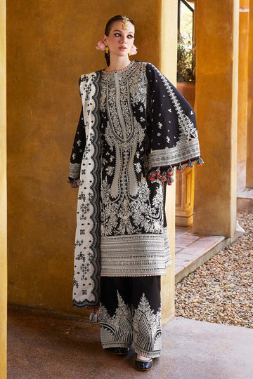 HUSSAIN REHAR-3PC DHANAK EMBROIDERED SHIRT WITH COTTON NET EMBROIDERED DUPATTA AND EMB TROUSER-DPC-4196