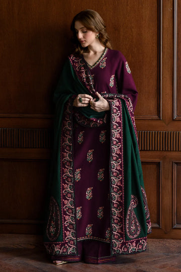 BATIK-3PC KARANDI EMBROIDERED SHIRT WITH DHANAK EMBROIDERED SHAWL AND TROUSER-DPC-4331
