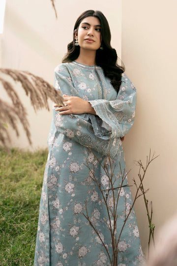 BAROUQE-3PC KARANDI PRINTED SHIRT WITH KARANDI PRINTED DUPATTA AND TROUSER-DPC-2582