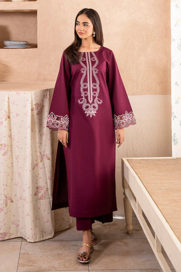 IZEL-2PC DHANAK EMBROIDERED SHIRT WITH DHANAK TROUSER-DPC-104
