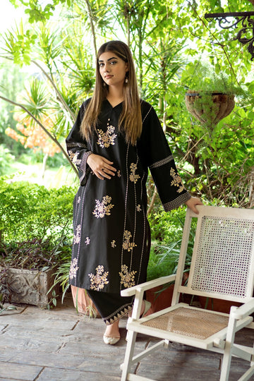 URGE-2PC DHANAK EMBROIDERED SHIRT WITH DHANAK EMBROIDRED TROUSER-DPC-136