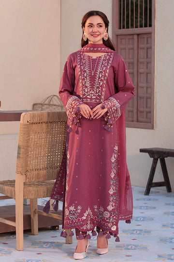 JADE-3PC DHANAK SEQUENCE EMBROIDERED SHIRT WITH DHANAK EMBROIDERED SHAWL AND TROUSER-DPC-22