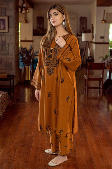 URGE-2PC DHANAK EMBROIDERED SHIRT AND EMBROIDRED TROUSER-DPC-135