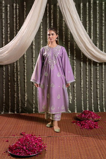 URGE-2PC DHANAK EMBROIDERED SHIRT AND EMBROIDRED SLEEVES-DPC-117