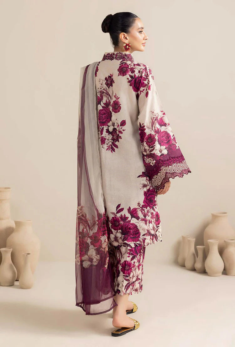 ADAN LIBAS-3PC KHADDAR PRINTED EMB SHIRT WITH KHADDAR PRINT DUPATTA AND PRINT TROUSER-DPC-2557