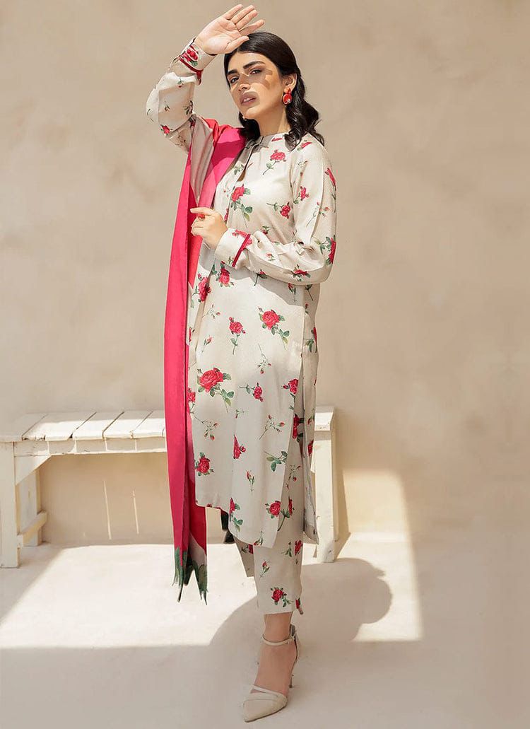 BAROUQE-3PC KARANDI PRINTED SHIRT WITH KARANDI PRINTED DUPATTA AND TROUSER-DPC-2579