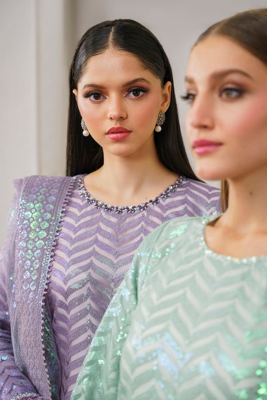 BAROUQE-ORGANZA 3PC SEQUENCE EMBROIDERED SHIRT WITH ORGANZA SEQUENCE EMBROIDERED DUPATTA WITH SILK TROUSER -DPC-4266