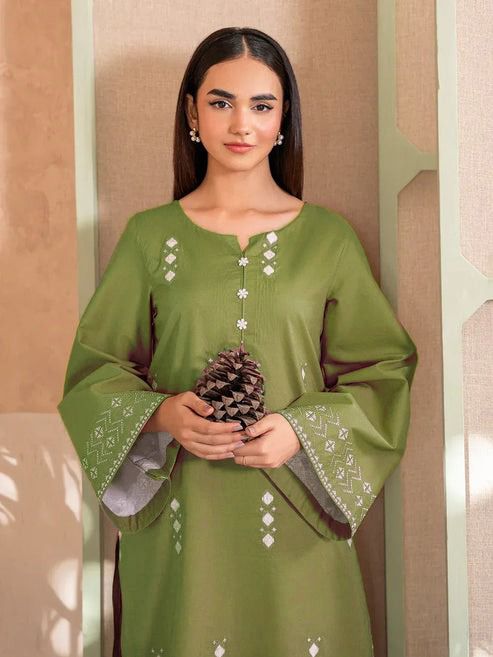 URGE-2PC LAWN EMBROIDERED SHIRT WITH LAWN EMBROIDRED TROUSER-DPC-