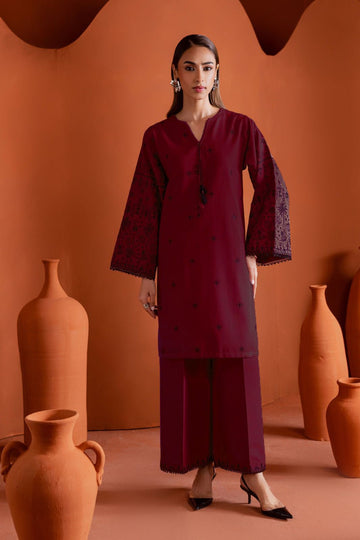 URGE-2PC DHANAK EMBROIDERED SHIRT AND EMBROIDRED SLEEVES-DPC-