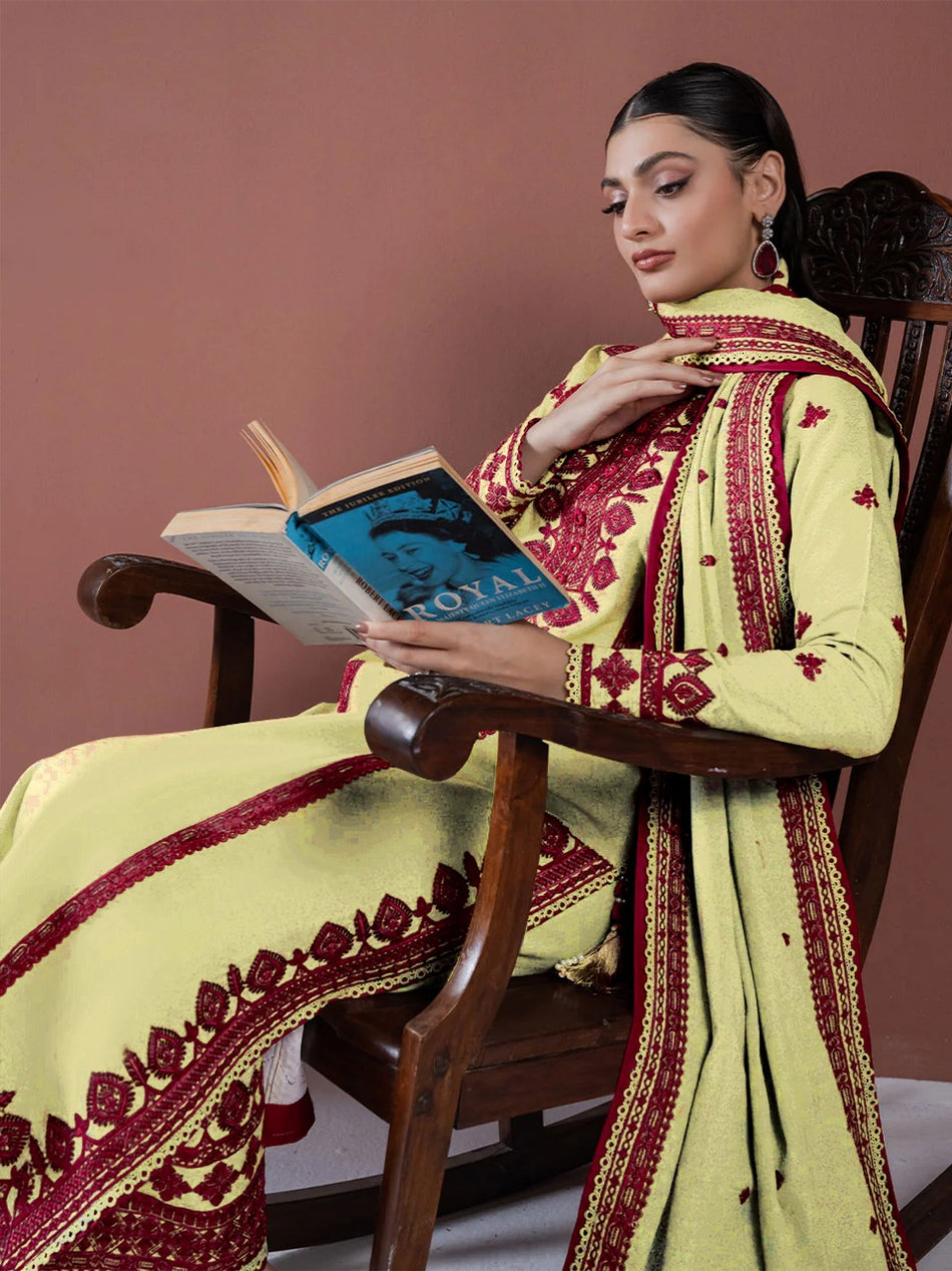 ASIM JOFA-3PC LAWN EMBROIDERED SHIRT WITH LAWN EMBROIDERED DUPATTA AND LAWN TROUSER-DPC-3563 A