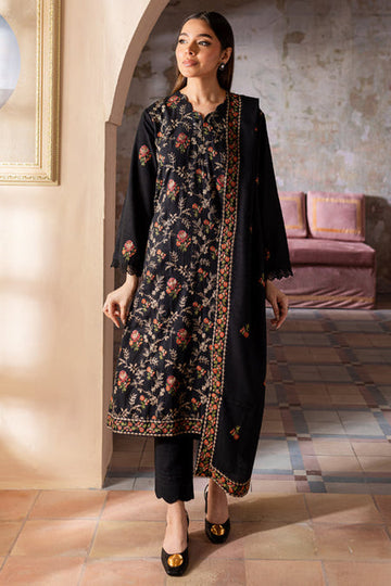 BAREEZE-3PC DHANAK EMBROIDERED SHIRT WITH CHIFFON EMBROIDERED DUPATTA & TROUSER-DPC-4227