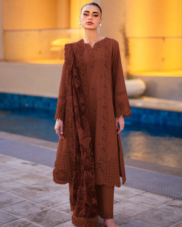 AZURE - 3PC LAWN EMBROIDERED SHIRT WITH CHIFFON PRINTED DUPATTA AND TROUSER -DPC-3213