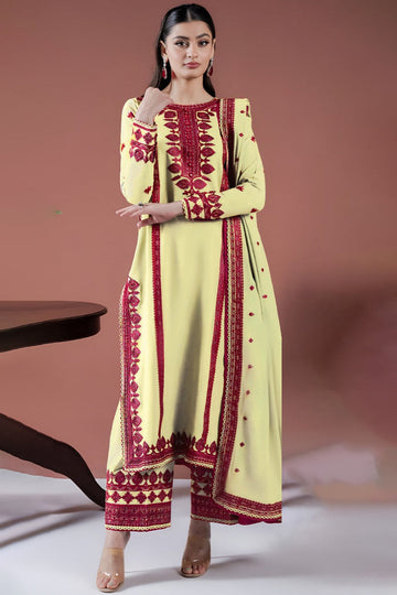 ASIM JOFA-3PC LAWN EMBROIDERED SHIRT WITH LAWN EMBROIDERED DUPATTA AND LAWN TROUSER-DPC-3563 A