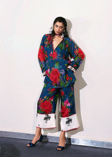 HUSSAIN REHAR-3PC SILK PRINTED SHIRT WITH SOFT SILK PRINTED DUPATTA & TROUSER DPC-3005