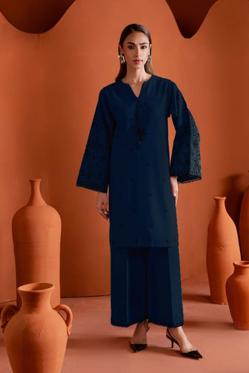 URGE-2PC DHANAK EMBROIDERED SHIRT AND EMBROIDRED SLEEVES-DPC-