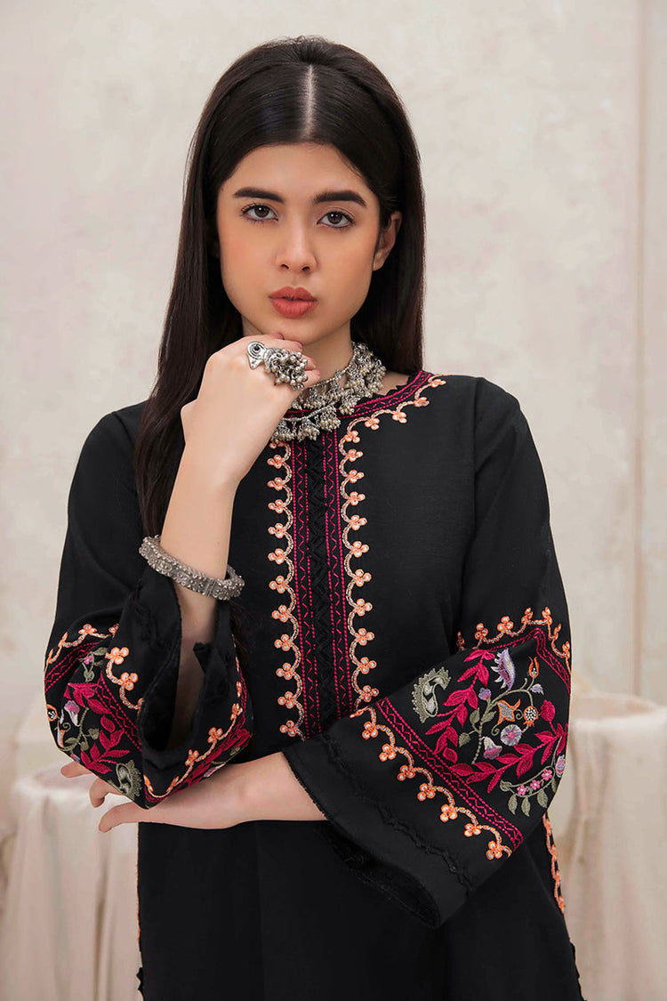 MUSHQ-2PC DHANAK EMBROIDERED SHIRT & EMBROIDERED TROUSER-DPC-112