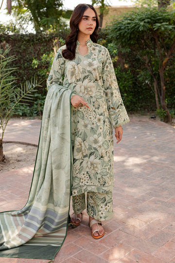 BAROQUE-3PC KHADDAR PRINTED SHIRT WITH KHADDAR PRINTED DUPATTA AND PRINT TROUSER-DPC-2648