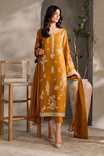 MIRANA-3PC DHANAK EMBROIDERED SHIRT WITH BAMBER CHIFFON DUPATTA AND TROUSER-DPC-4288