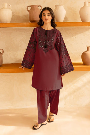 URGE-2PC LAWN EMBROIDERED SHIRT WITH LAWN EMBROIDRED TROUSER-DPC-