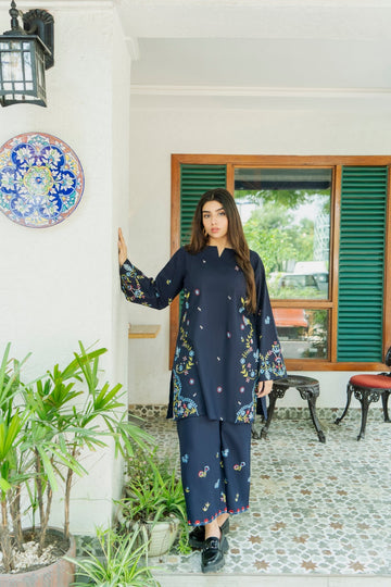 URGE-2PC DHANAK EMBROIDERED SHIRT AND EMBROIDRED SLEEVES-DPC-117