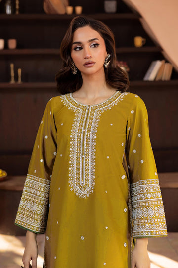 BATIK-2PC DHANAK EMBROIDRED SHIRT WITH AND EMBROIDRED TROUSER-DPC-3334