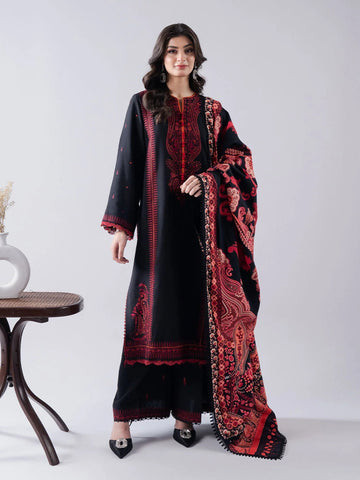 FAIZA FAISAL- 3PC LAWN EMBROIDERED SHIRT WITH SLUB MUNAAR DUPATTA AND EMB TROUSER-DPC-3249