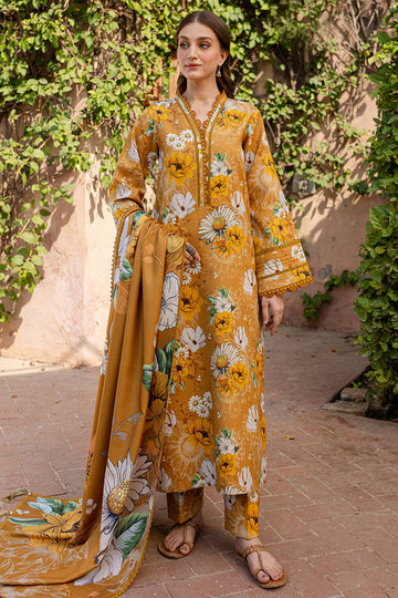 BAROQUE-3PC KHADDAR PRINTED SHIRT WITH KHADDAR PRINTED DUPATTA AND PRINT TROUSER-DPC-2643