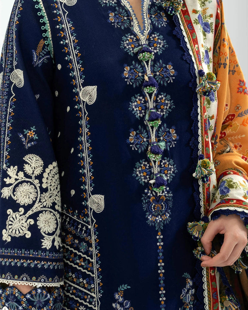 HUSSAIN REHAR-3PC LAWN EMBROIDERED SHIRT WITH DIGITAL MONAR DUPATTA AND EMB TROUSER-DPC-4713