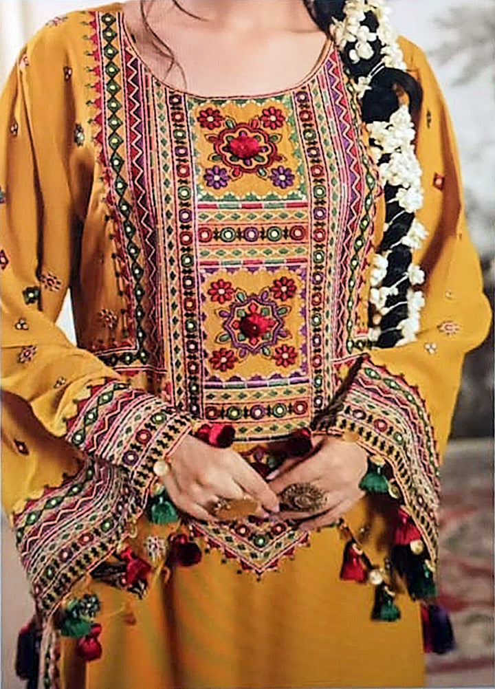 KARMA- 3PC LAWN EMBROIDERED SHIRT WITH PRINTED BAMBER CHIFFON DUPATTA AND EMB TROUSER-DPC-3981