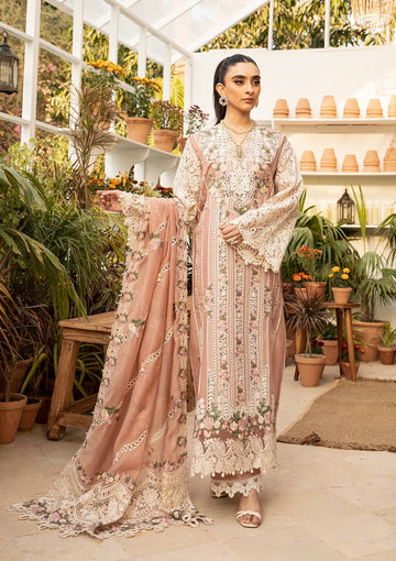 ELAF- 3PC LAWN HEAVY EMBROIDERED SHIRT WITH KHADDI NET DUPATTA AND TROUSER-DPC-3519