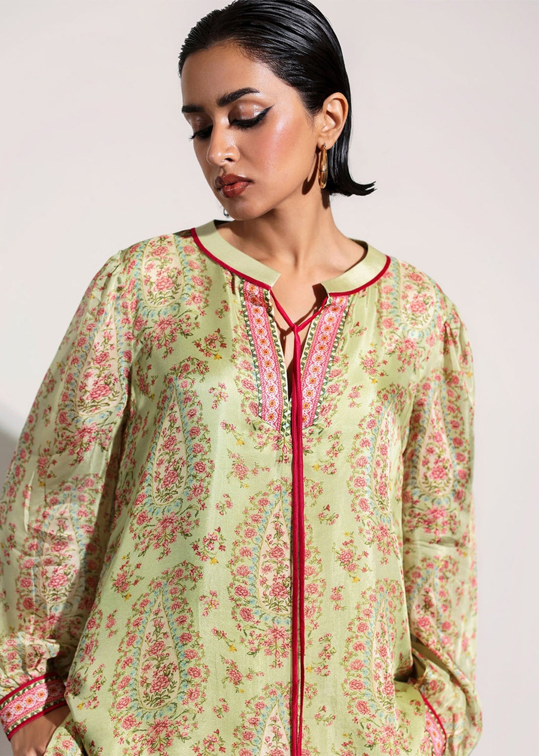HUSSAIN REHAR-3PC SILK PRINTED SHIRT WITH SOFT SILK PRINTED DUPATTA & TROUSER DPC-3007
