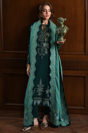 BATIK-3PC KARANDI EMBROIDERED SHIRT WITH DHANAK EMBROIDERED SHAWL AND TROUSER-DPC-4332