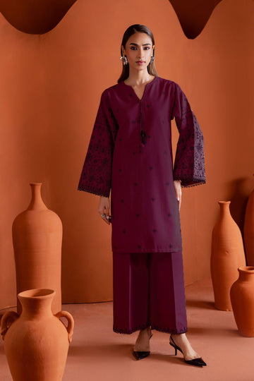 URGE-2PC DHANAK EMBROIDERED SHIRT AND EMBROIDRED SLEEVES-DPC-