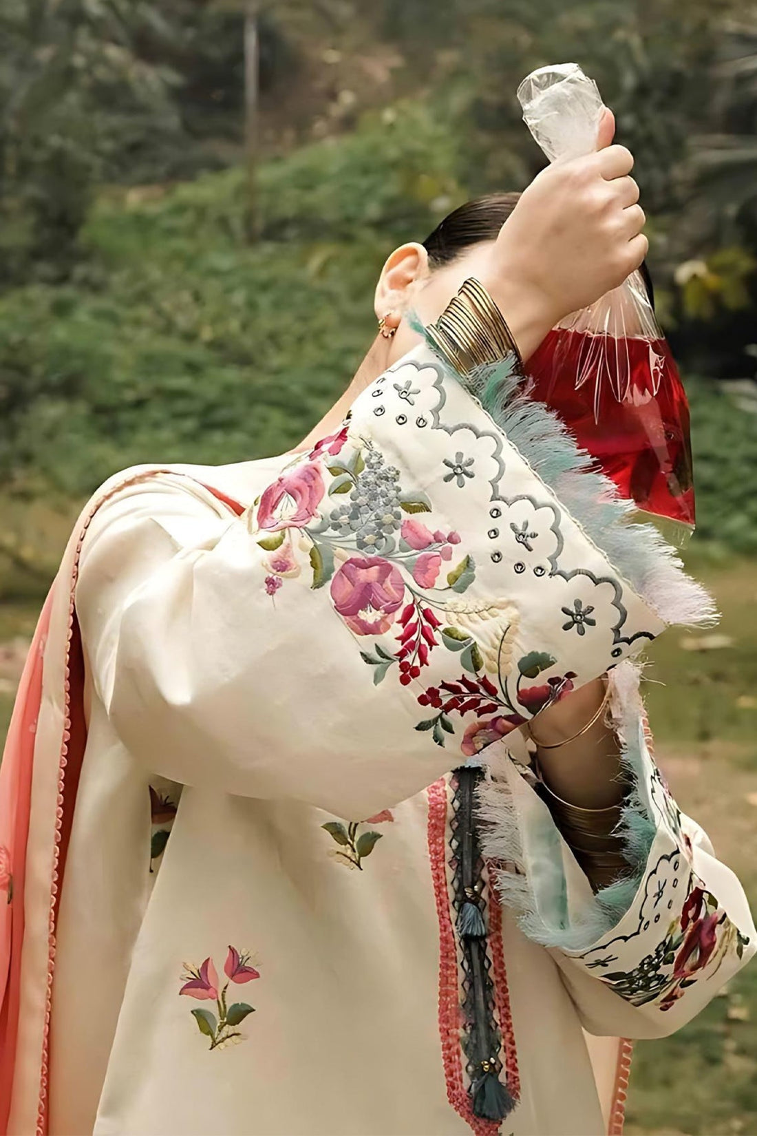 ZARASHAHJAHAN- 3PC DHANAK EMBROIDERED SHIRT WITH COUTRAI WOOL SHAWL & TROUSER-DPC-4133