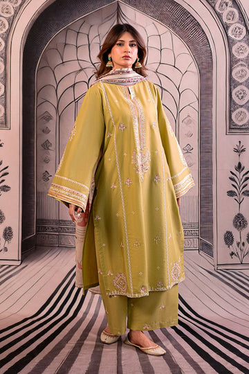 URGE - 3PC LAWN EMBROIDERED SHIRT WITH MONARK PRINTED DUPATTA AND EMB TROUSER DPC-3788