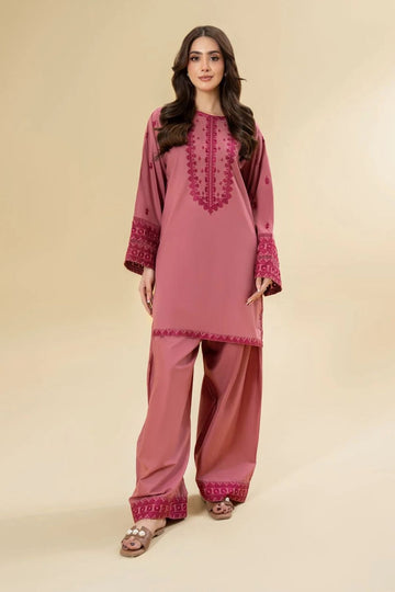 LAZULI-2PC KHADDAR EMBROIDRED SHIRT WITH KHADDAR EMB TROUSER-DPC-127