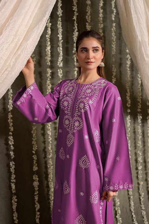 URGE-2PC LAWN EMBROIDERED SHIRT WITH LAWN EMBROIDRED TROUSER-DPC-