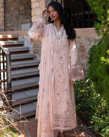 QALAMQAR - 3PC LAWN EMBROIDERED SHIRT WITH KHADDI NET DUPATTA AND TROUSER -DPC-4234