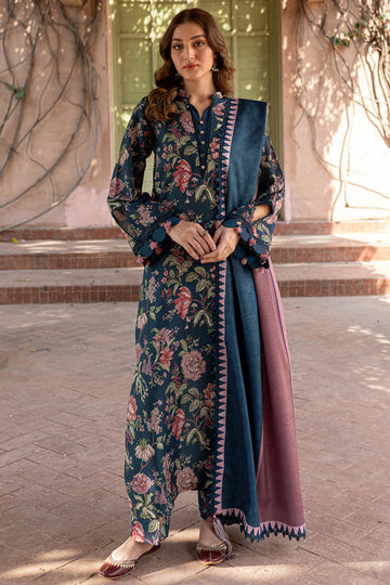 BAROQUE-3PC KHADDAR PRINTED SHIRT WITH KHADDAR PRINTED DUPATTA AND PRINT TROUSER-DPC-2647