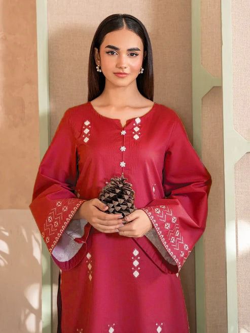 URGE-2PC LAWN EMBROIDERED SHIRT WITH LAWN EMBROIDRED TROUSER-DPC-