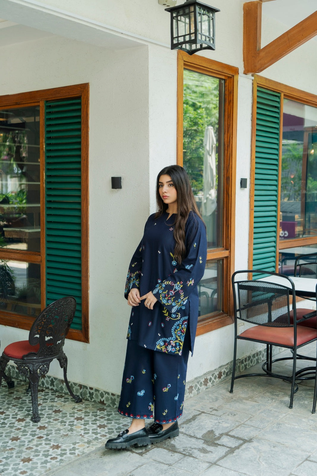 URGE-2PC DHANAK EMBROIDERED SHIRT AND EMBROIDRED SLEEVES-DPC-117