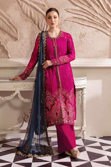 MARIA.B - 3PC LAWN EMBROIDERED SHIRT WITH KHADDI NET DUPATTA AND TROUSER -DPC-4389