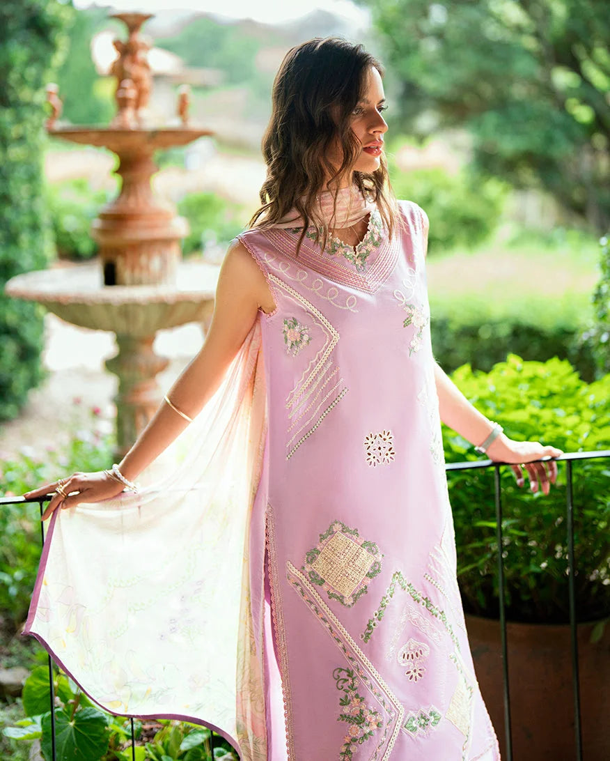 ROHENAZ- 3PC LAWN EMBROIDERED SHIRT WITH PRINTED CHIFFON DUPATTA AND TROUSER-DPC-4467