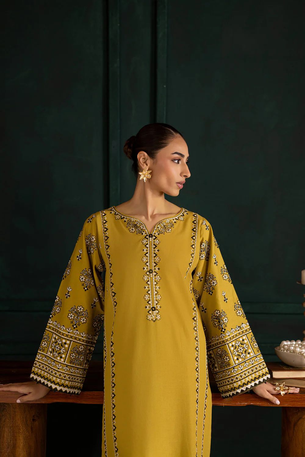 URGE-2PC DHANAK EMBROIDERED SHIRT & EMBROIDERED TROUSER-DPC-141