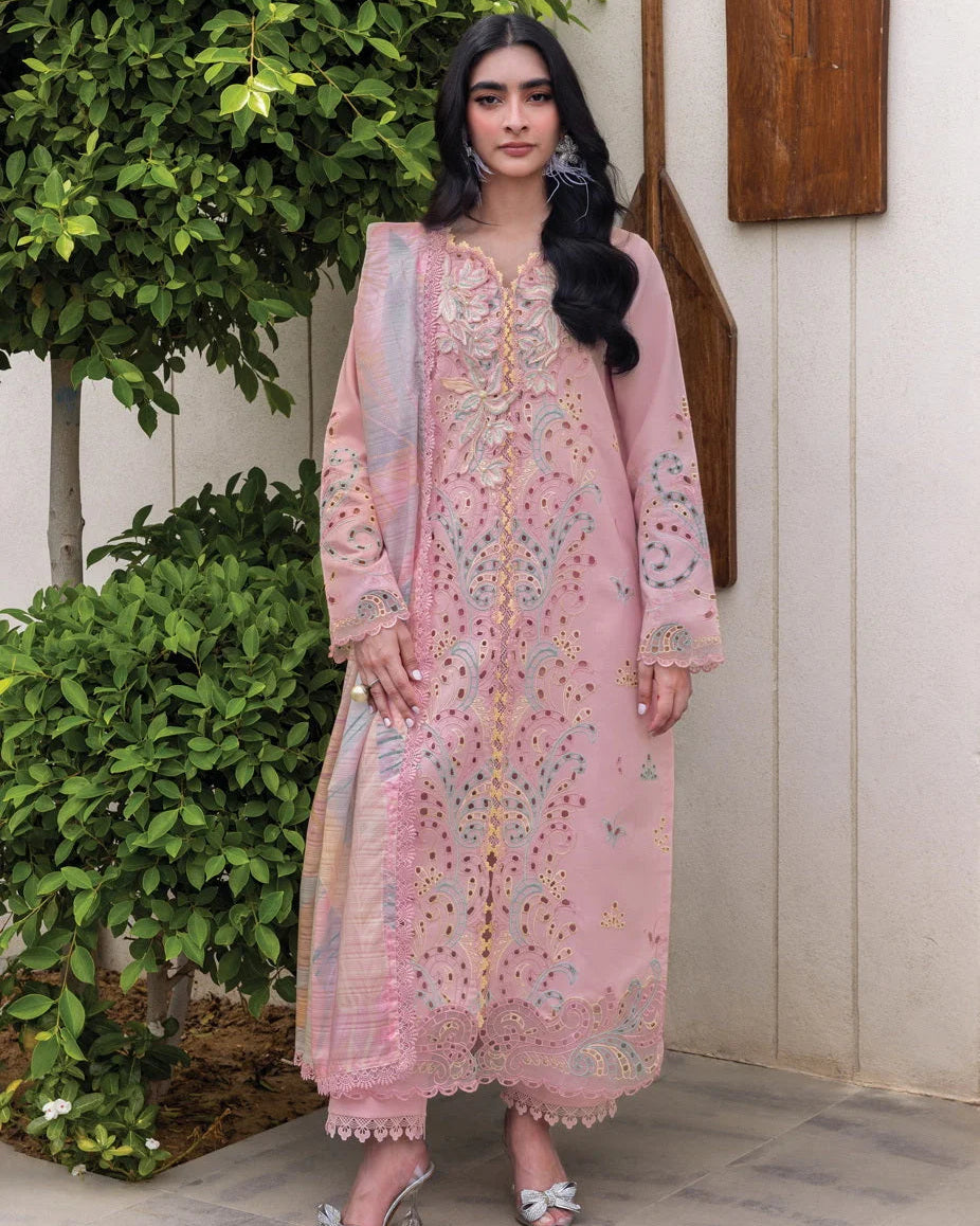 RANG RASIYA- 3PC LAWN EMBROIDERED SHIRT WITH MONAR DUPATTA AND TROUSER-DPC-4047