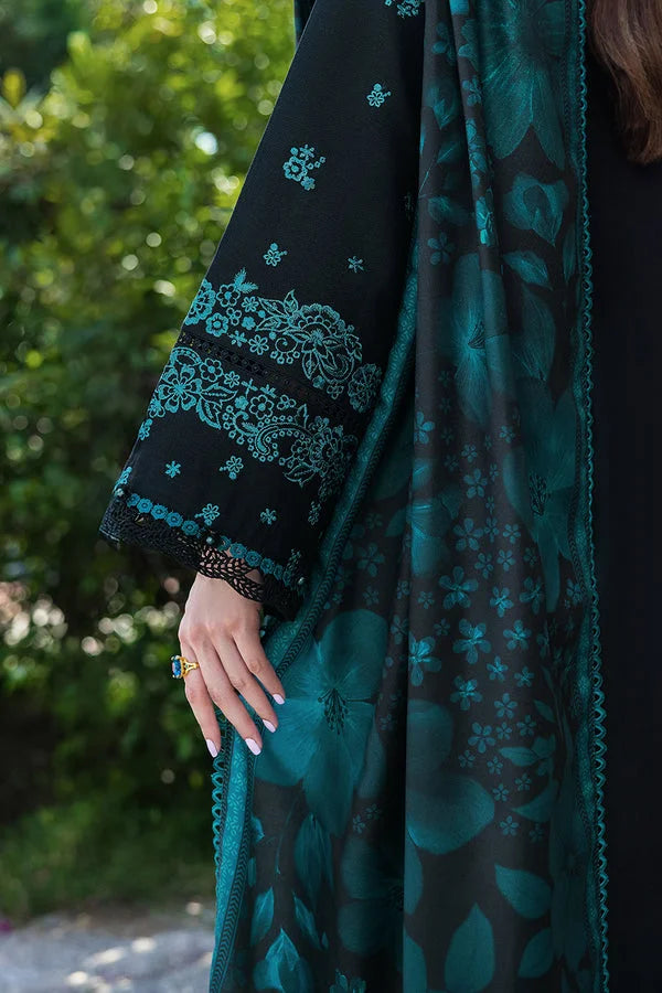 FARASHA- 3PC LAWN EMBROIDERED SHIRT WITH PRINTED CHIFFON DUPATTA AND TROUSER-DPC-2659