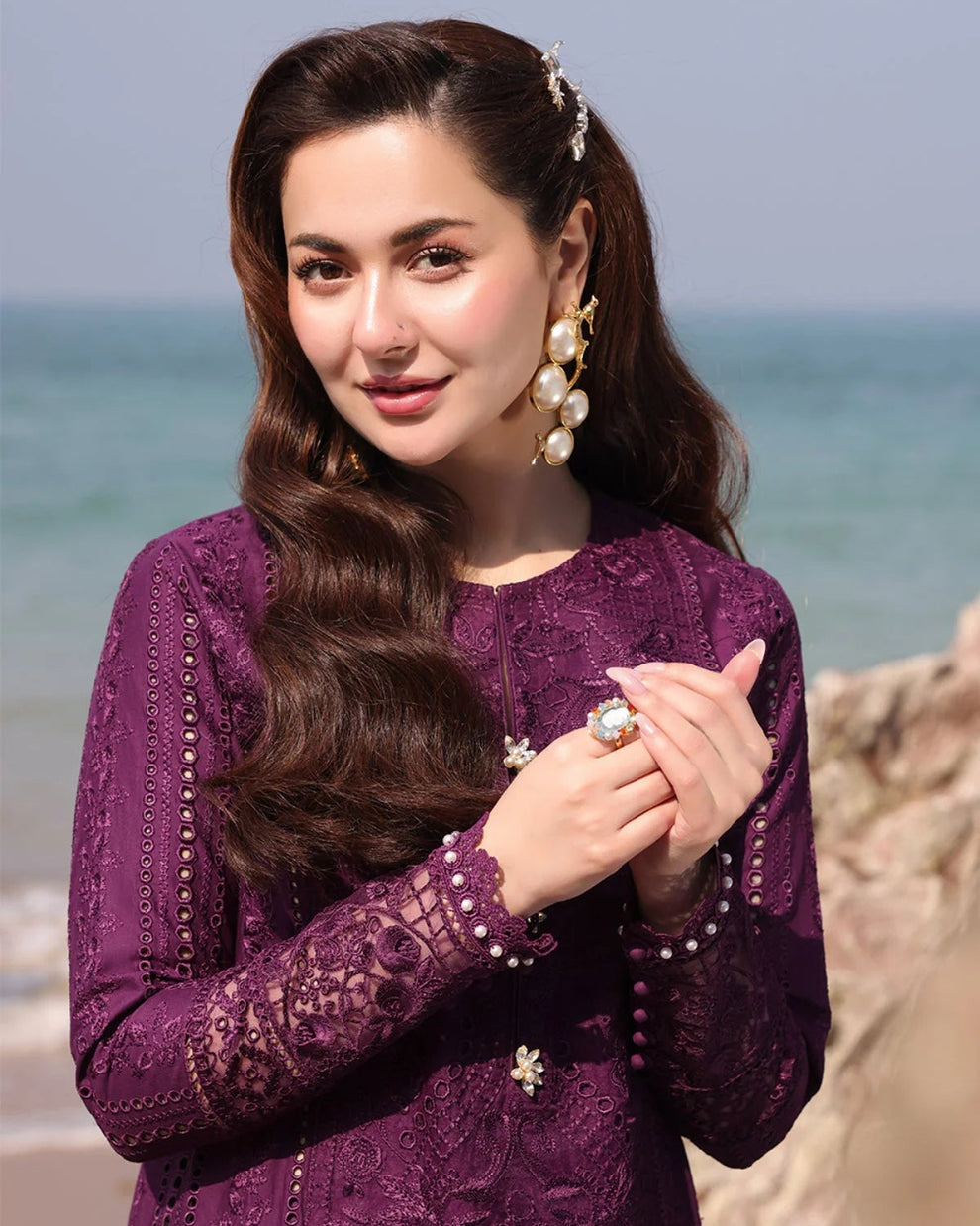 IMROZIA - 3PC LAWN EMBROIDERED SHIRT WITH CHIFFON PRINTED DUPATTA AND TROUSER -DPC-4408