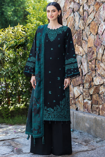 BATIK-3PC KHADDAR EMBROIDERED SHIRT WITH COURTRAI PRINTED SHAWL AND TROUSER-DPC-4391