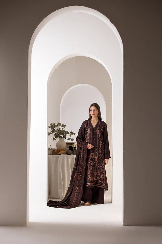 SOBIA NAZIR - 3PC DHANAK EMBROIDERED SHIRT WITH DHANAK EMBROIDERED SHAWL AND TROUSER-DPC-3424